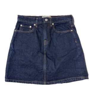 Everlane Womens 25 Jean Skirt High Waist Dark Wash Denim Pockets Just Above Knee